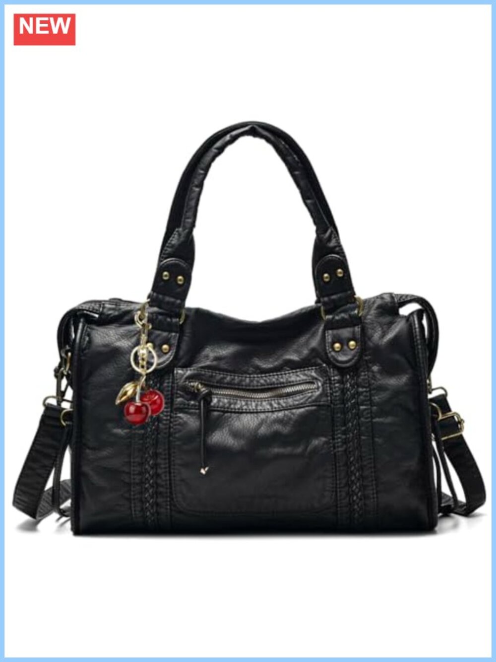 Large PU Leather Hobo Crossbody Bag for Women Vintage Washed Y2K Work